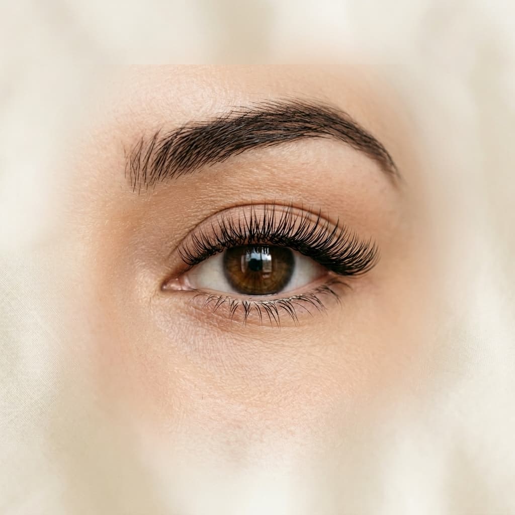 Lash lift and tint, close up